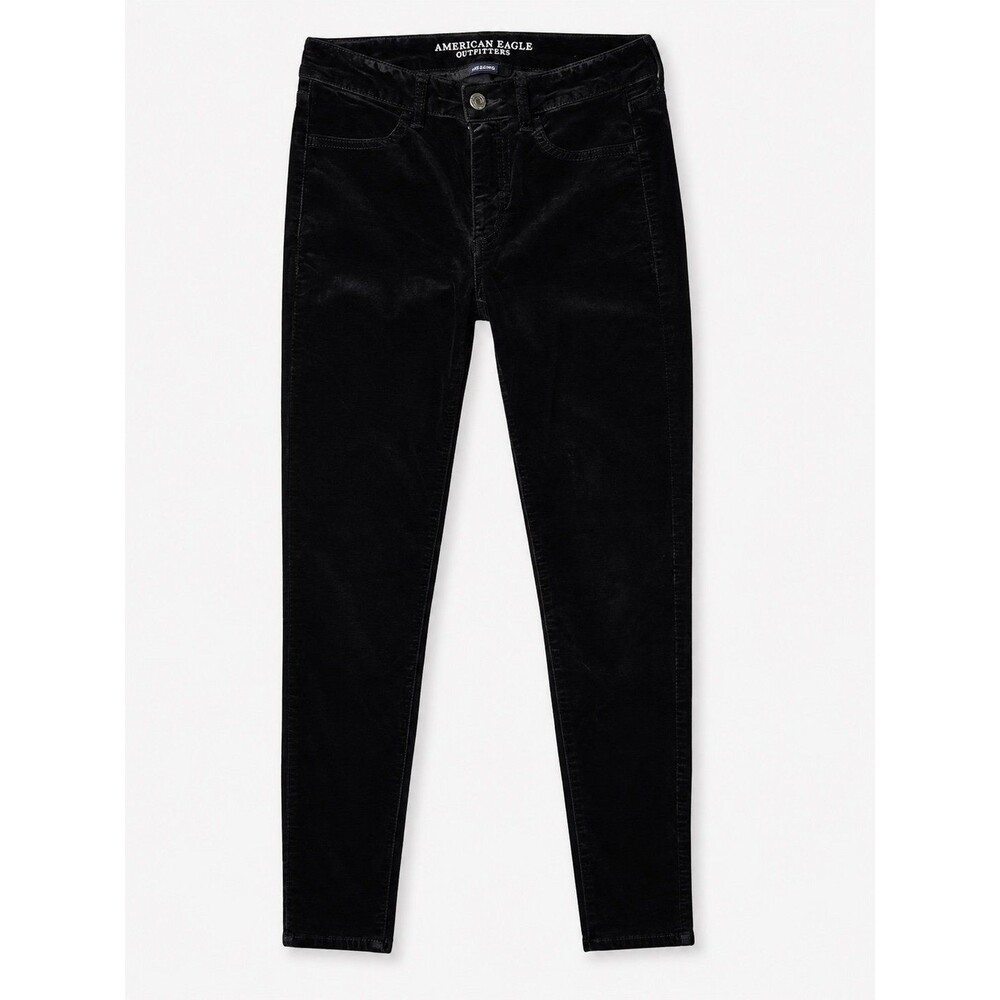 American Eagle Outfitters Women’s Black Velvet Jegging Pants – Size 8